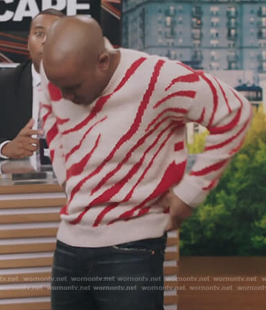 Gary's zebra stripe sweater on Kenan