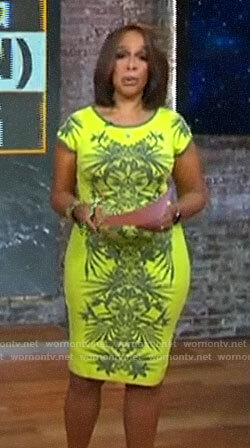 WornOnTV: Gayle King's yellow monogram print dress on CBS Mornings, Gayle  King