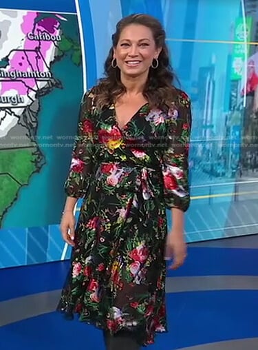 Ginger's black floral dress on Good Morning America