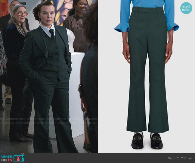 Fluid Drill Cropped Flare Pant by Gucci worn by Maggie (Debi Mazar) on Younger