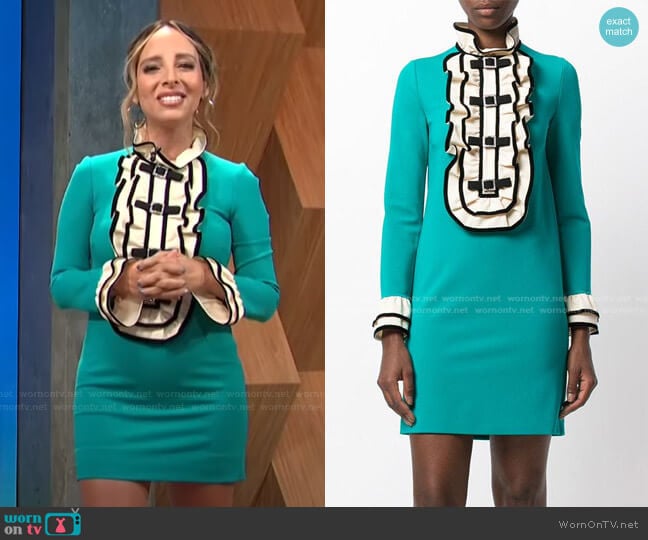 Ruffled Bib Mini Dress by Gucci worn by Lilliana Vazquez on E! News