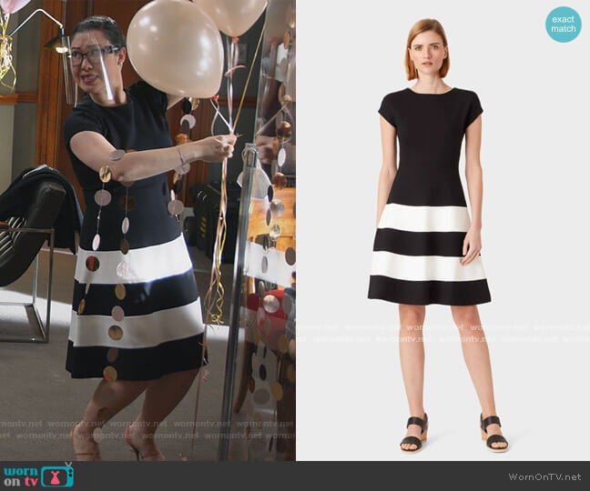 Lizzie Jersey Colourblock Dress by Hobbs worn by Sherri Kansky (Ruthie Ann Miles) on All Rise