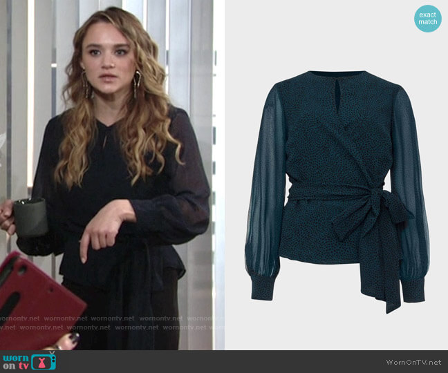 Hobbs Meadow Blouse worn by Summer Newman (Hunter King) on The Young and the Restless