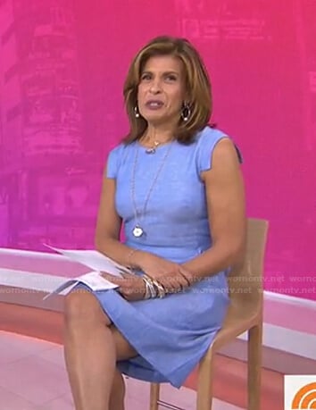 Hoda's blue cap sleeve dress on Today