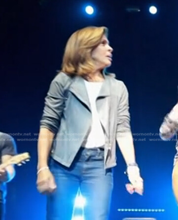 Hoda’s grey moto jacket on Today