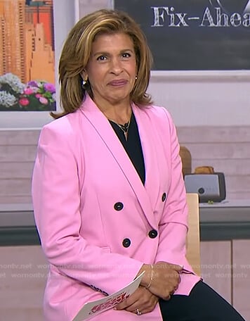 Hoda’s pink double breasted blazer on Today