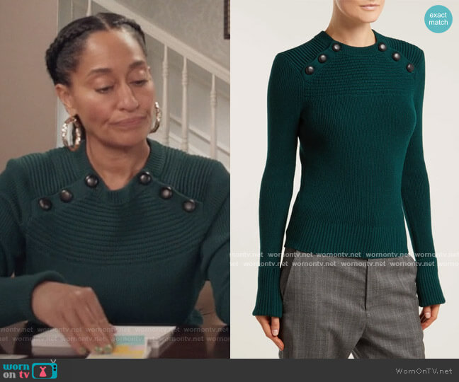 Koyle wool sweater by Isabel Marant worn by Rainbow Johnson (Tracee Ellis Ross) on Black-ish