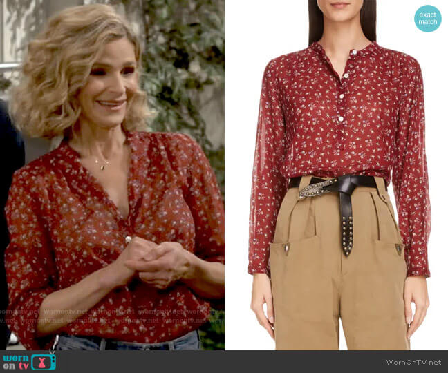 WornOnTV: Jean’s red floral top on Call Your Mother | Kyra Sedgwick ...