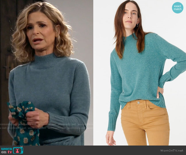 J. Crew Cashmere Mock Neck Sweater worn by Jean Raines (Kyra Sedgwick) on Call Your Mother