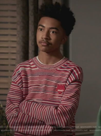 Jack's pink stripe sweater on Black-ish