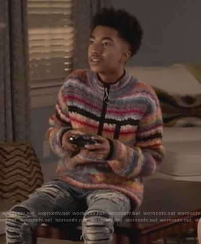 Jack's stripe knitted sweater on Black-ish
