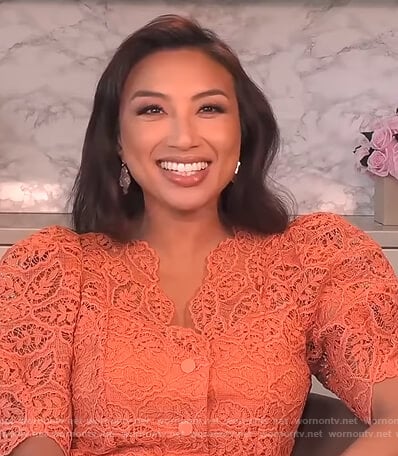 Jeannie's orange lace dress on The Real