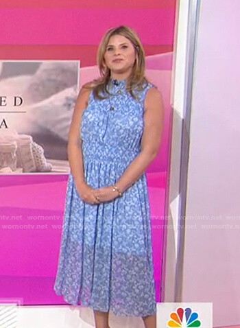 Jenna’s blue floral sleeveless midi dress on Today