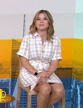 Jenna’s white plaid shirtdress on Today