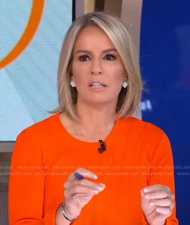 Dr. Jennifer Ashton’s orange ribbed sweater on Good Morning America