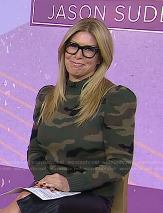 Jill’s puff sleeve camo sweater on Today