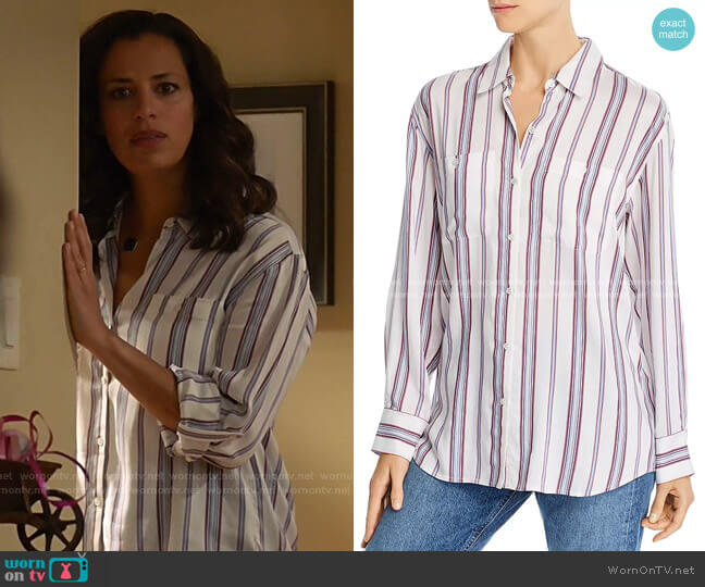 Lidelle Striped Shirt by Joie worn by Grace Stone (Athena Karkanis) on Manifest