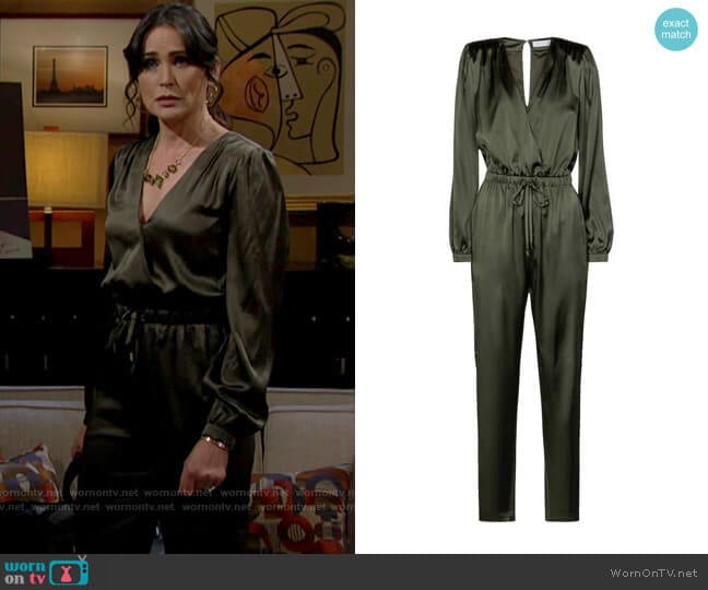 Jonathan Simkhai Zyana Jumpsuit worn by Quinn Fuller (Rena Sofer) on The Bold and the Beautiful