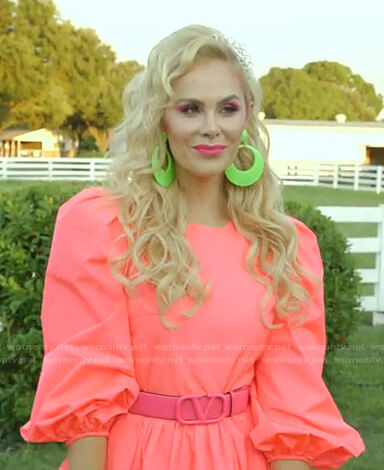Kameron's pink puff sleeve dress on The Real Housewives of Dallas