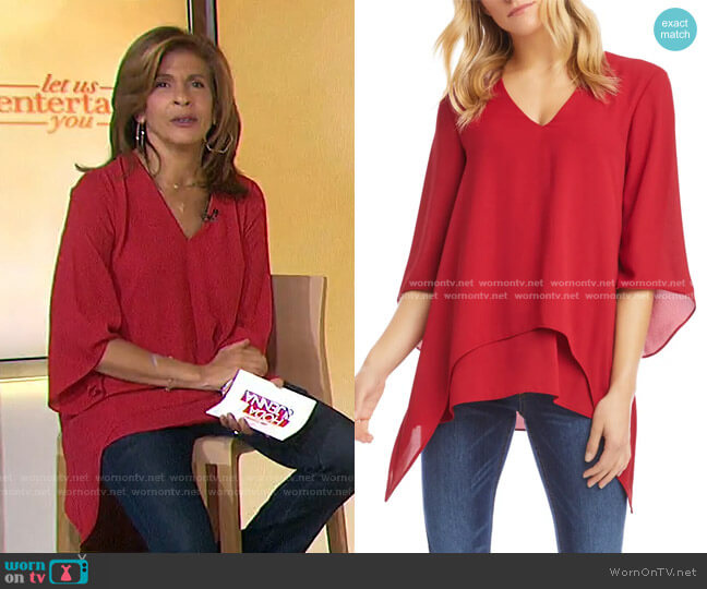 Layered Hem Silky Crepe Top by Karen Kane worn by Hoda Kotb on Today