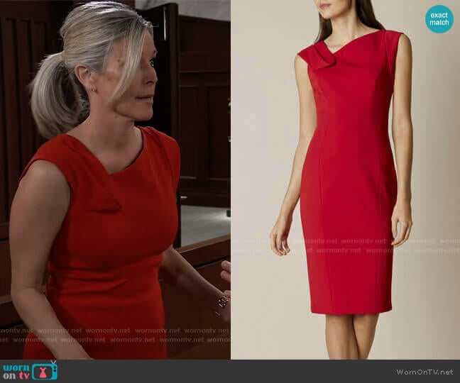 Fold-Detail Pencil Dress by Karen Millen worn by Carly Spencer (Laura Wright) on General Hospital