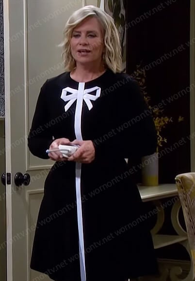 Kayla’s black and white bow dress on Days of our Live