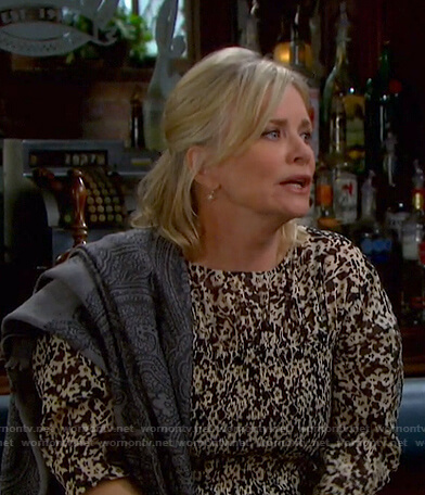 Kayla's black floral dress on Days of our Lives