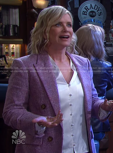 Kayla's pink double breasted blazer on Days of our Lives