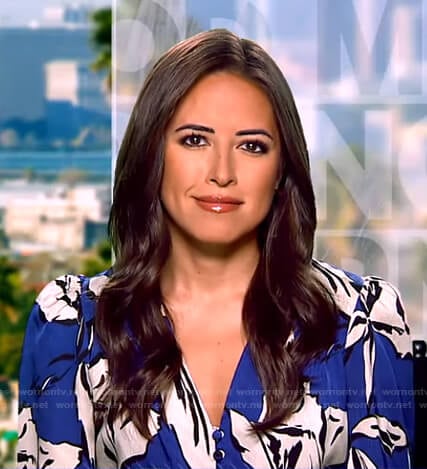 Kaylee Hartung’s blue floral blouse on Good Morning America