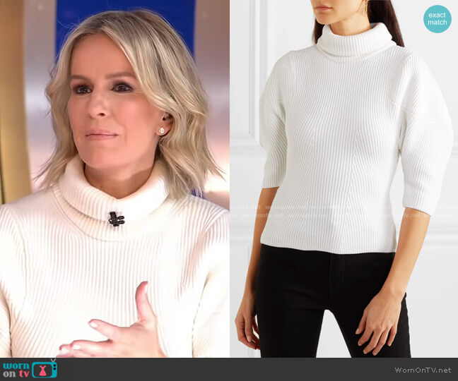 WornOnTV: Jennifer’s white ribbed turtleneck sweater on Good Morning ...