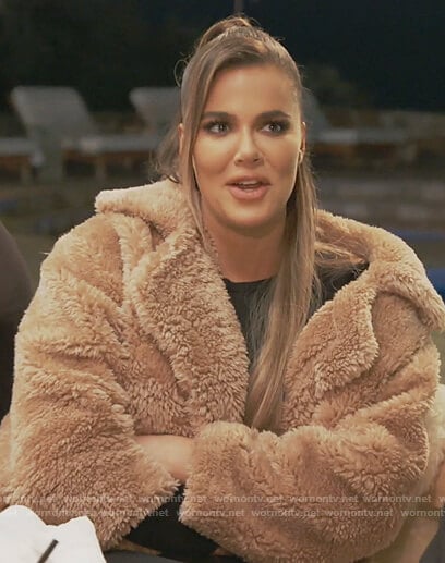 Khloe’s brown fur coat on Keeping Up with the Kardashians