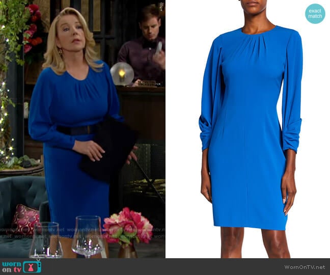 WornOnTV: Nikki’s blue dress with pleated neckline on The Young and the ...