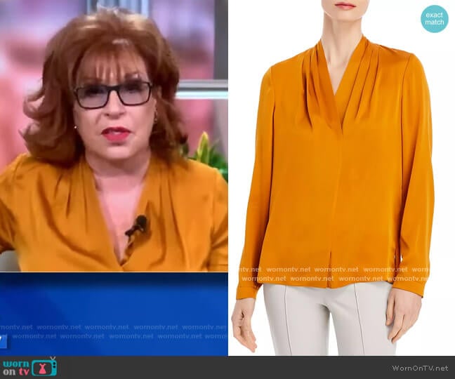 Kobi Halperin Nellie Silk-Blend Pleated Blouse worn by Joy Behar on The View