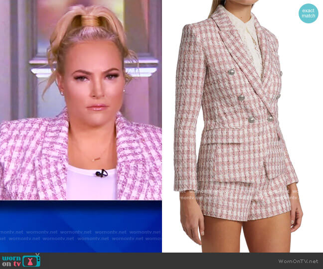 Kenzie Double Breasted Blazer by L'Agence worn by Meghan McCain on The View