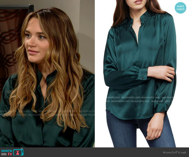 L'Agence Bianca Blouse worn by Summer Newman (Hunter King) on The Young and the Restless