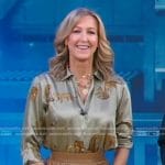 Lara’s green cheetah print blouse on Good Morning America