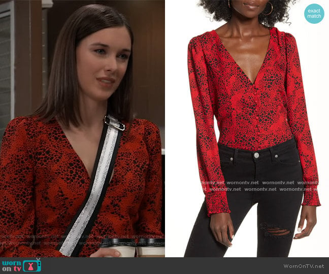 Button Front Blouse by Leith worn by Willow Tait (Katelyn MacMullen) on General Hospital