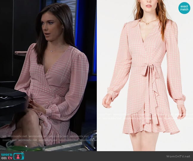 WornOnTV: Willow’s pink houndstooth wrap dress on General Hospital ...