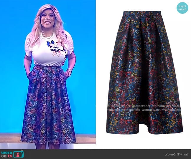 Aurorie Floral Skirt by L.K. Bennett worn by Wendy Williams on The Wendy Williams Show