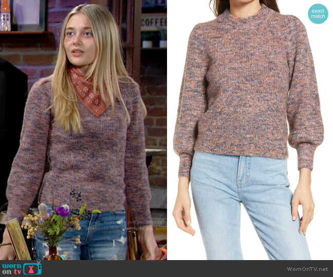 Madewell Eaton Space Dye Sweater worn by Faith Newman (Reylynn Caster) on The Young and the Restless