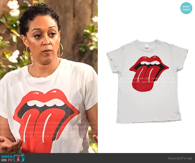 Rolling Stones Tee by Madeworn Rock by Madeworn worn by Cocoa McKellan (Tia Mowry-Hardrict) on Family Reunion
