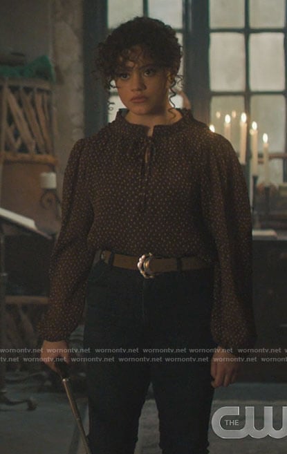 Maggie's brown dotted blouse on Charmed