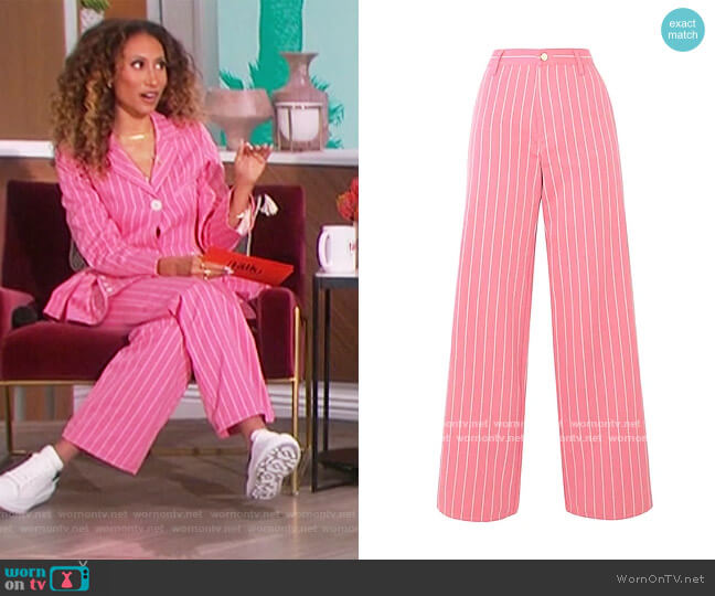 Casual pants by Maggie Marilyn worn by Elaine Welteroth on The Talk