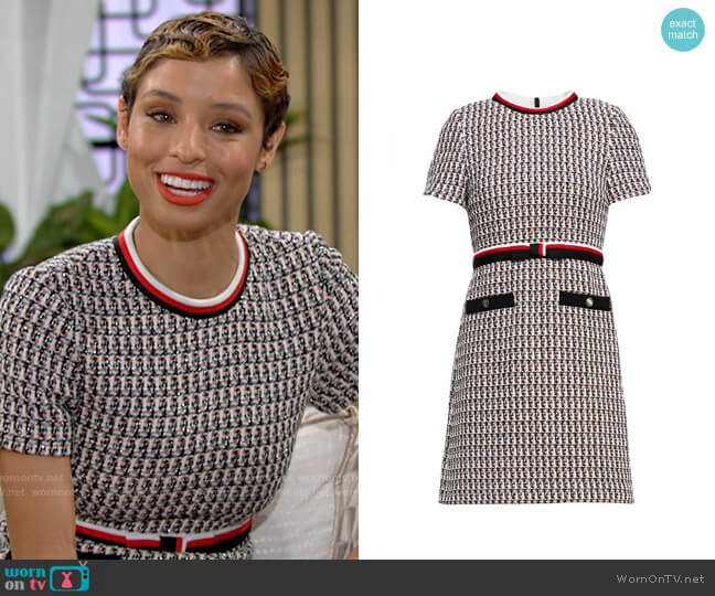 WornOnTV: Elena’s tweed striped trim dress on The Young and the ...