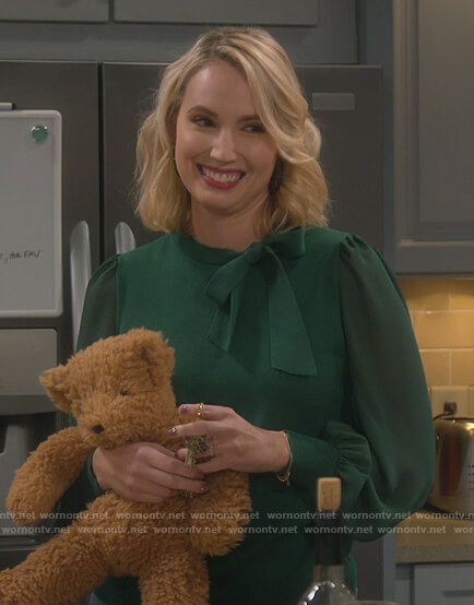 Mandy’s green tie neck sweater on Last Man Standing