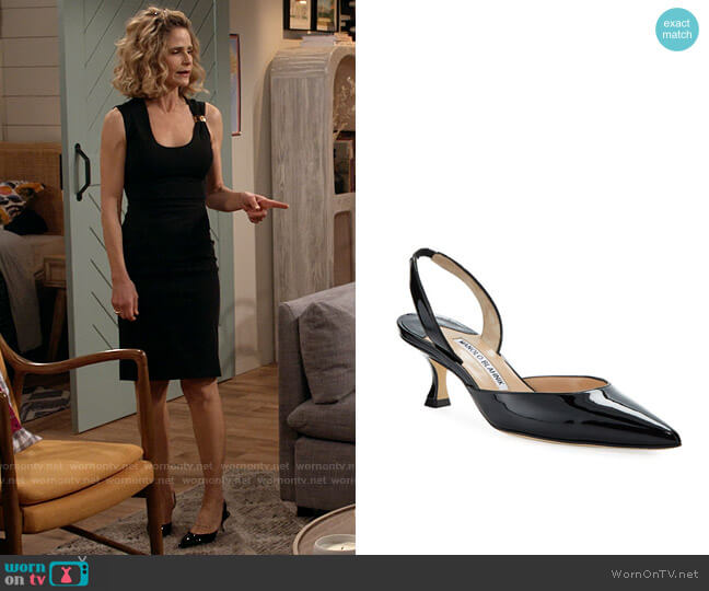 Manolo Blahnik Carolyne Slingback Pumps worn by Jean Raines (Kyra Sedgwick) on Call Your Mother