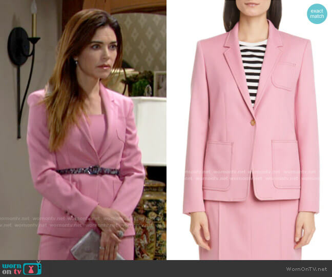 WornOnTV: Victoria’s pink dress and blazer on The Young and the ...