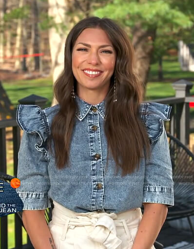 Melissa Garcia's denim ruffle blouse on Good Morning America