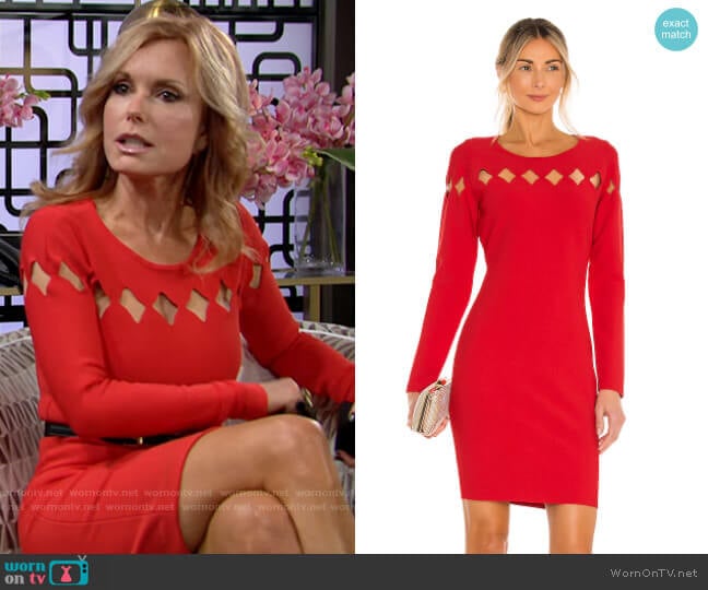 Milly Scallop Cutout Fitted Dress worn by Lauren Fenmore (Tracey Bregman) on The Young and the Restless