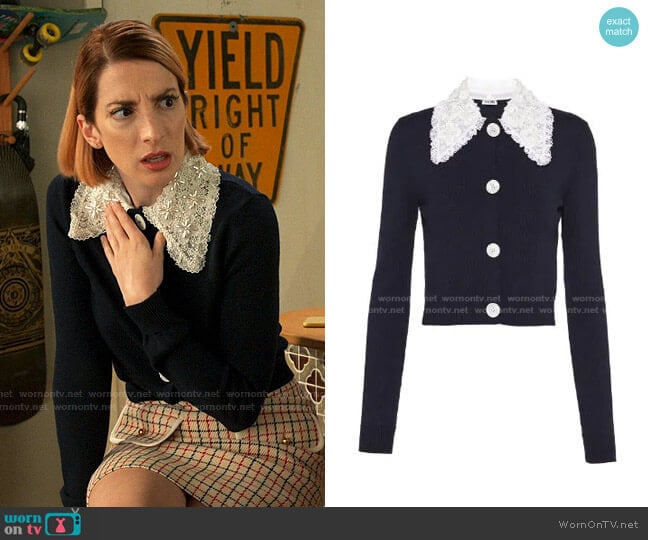 Lace Collar Cardigan by Miu Miu worn by Lauren (Molly Bernard) on Younger